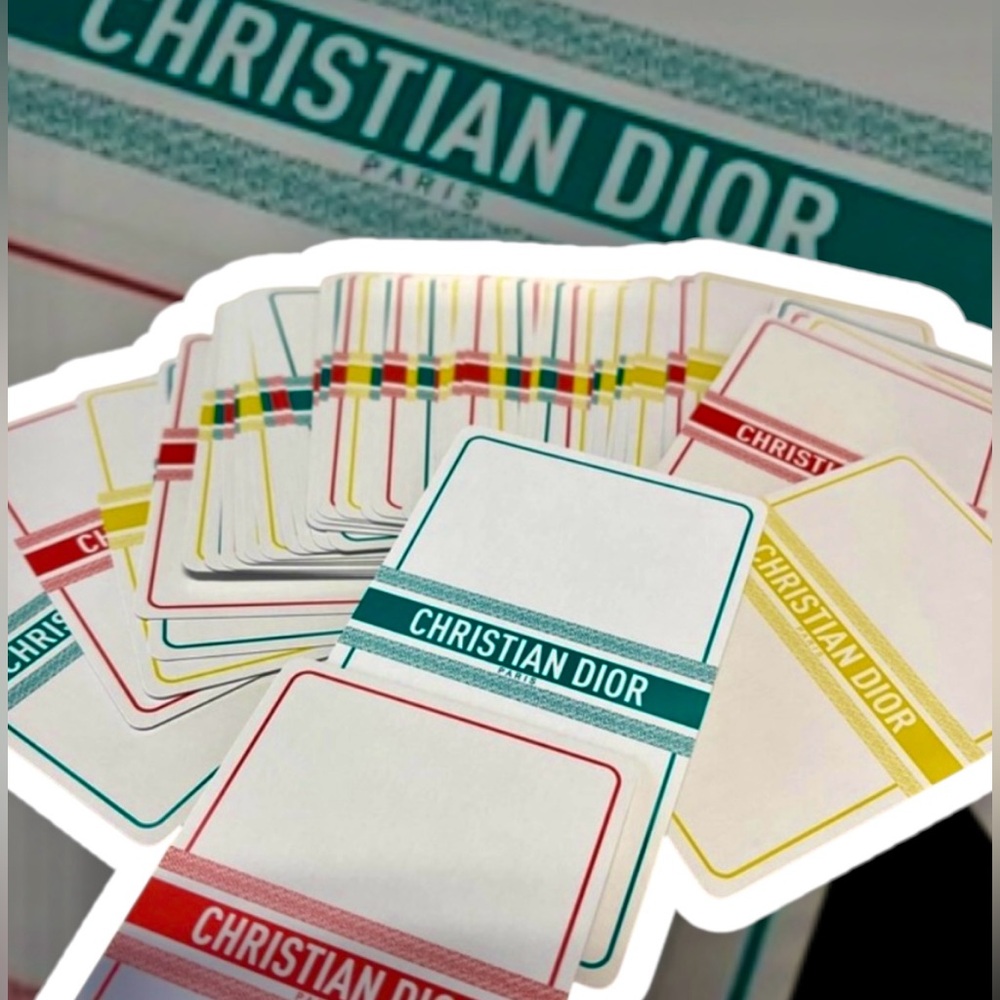 Christian Dior Cards New in box Full Deck Red, Yellow, Green Accents